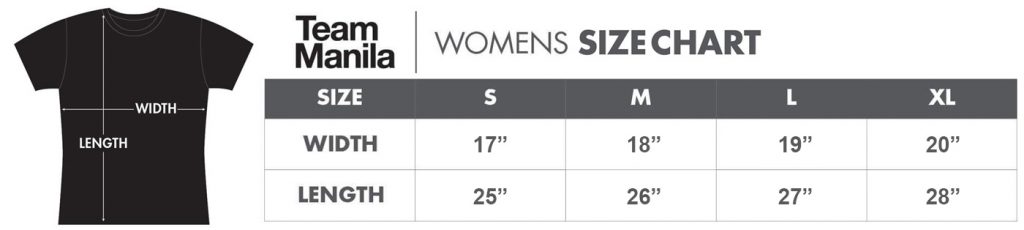 2020 Size Chart Womens (slim)
